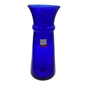 Vintage Randsfjord cobalt blue flower bud vase Norway 5 7/8" Norwegian